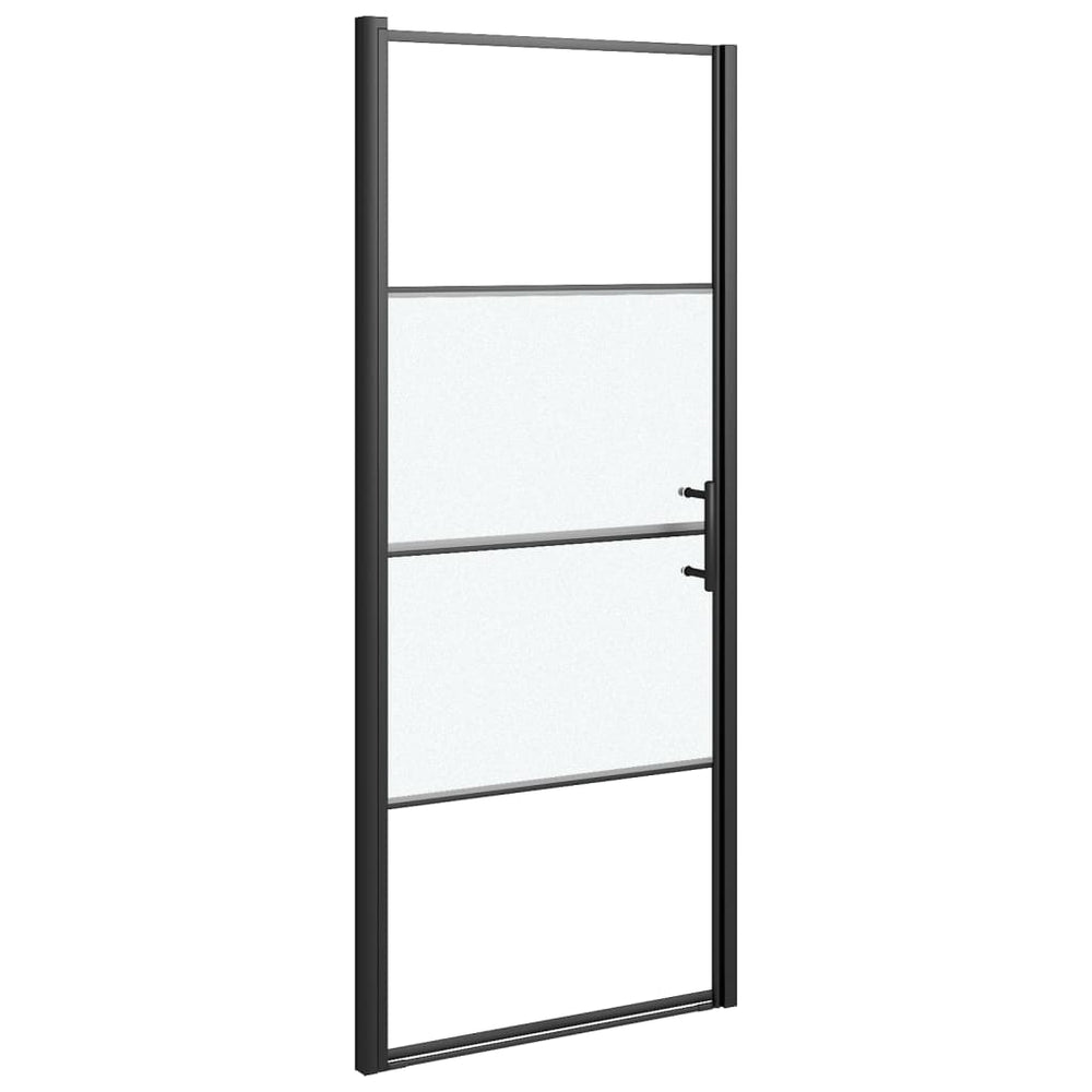 vidaXL Porte de douche 81x195 cm Verre trempé dépoli Noir