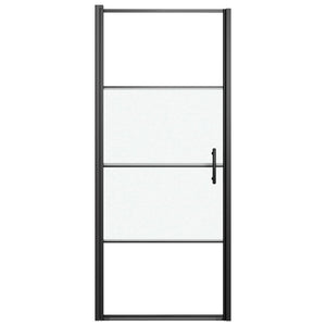 Duschtür 81x195 cm Halbmatt Hartglas Schwarz