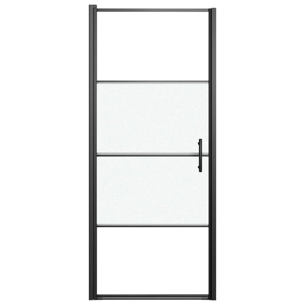 Duschtür 91x195 cm Halbmatt Hartglas Schwarz