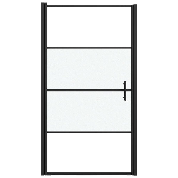 Duschtür 100x178 cm Halbmatt Hartglas Schwarz