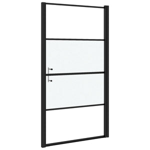 Duschtür 100x178 cm Halbmatt Hartglas Schwarz