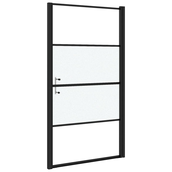 Duschtür 100x178 cm Halbmatt Hartglas Schwarz
