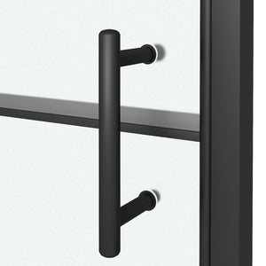 Duschtür 100x178 cm Halbmatt Hartglas Schwarz
