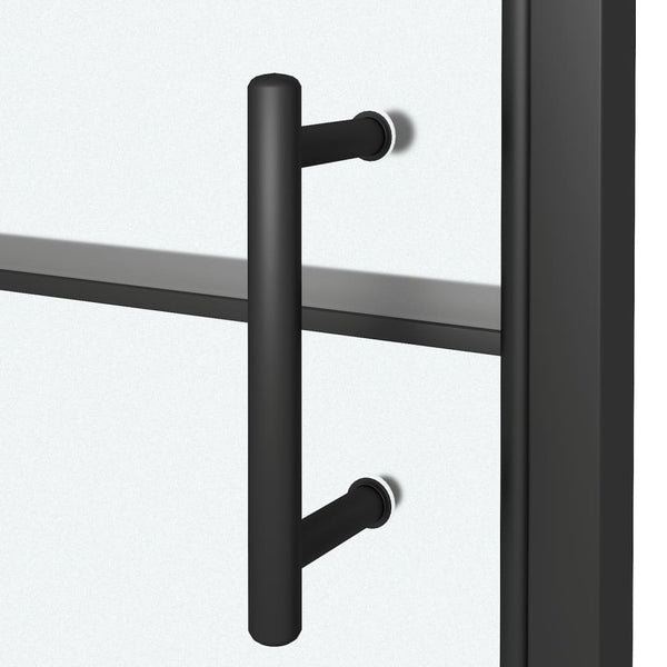 Duschtür 100x178 cm Halbmatt Hartglas Schwarz