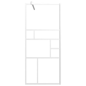 Duschwand für Walk-In Dusche 80x195 cm ESG-Glas Weiß