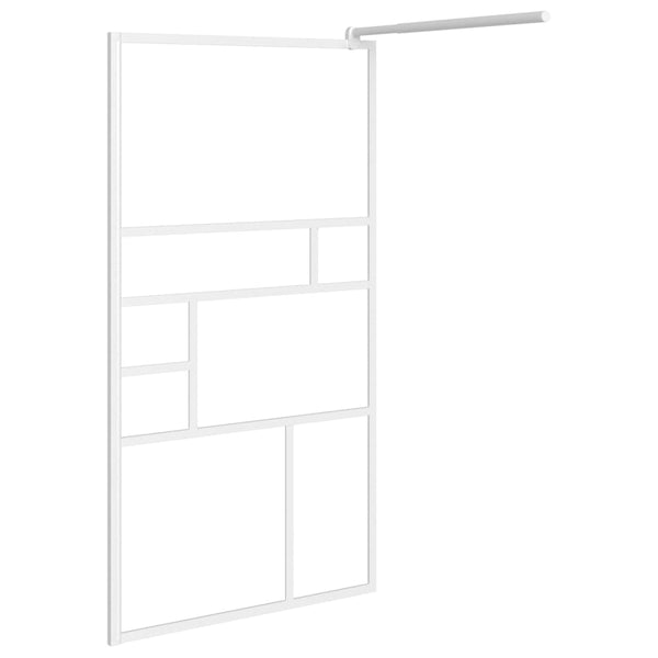 Duschwand für Walk-In Dusche 80x195 cm ESG-Glas Weiß