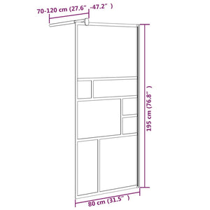 Duschwand für Walk-In Dusche 80x195 cm ESG-Glas Weiß
