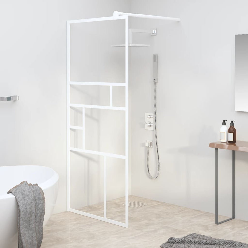 vidaXL paroi de douche à l'italienne 90x195 cm en verre de sécurité ESG blanc