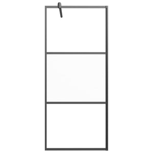 Duschwand für Walk-In Dusche 80x195 cm ESG Halbmattiert Schwarz