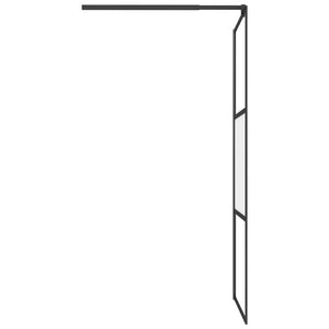 Duschwand für Walk-In Dusche 80x195 cm ESG Halbmattiert Schwarz