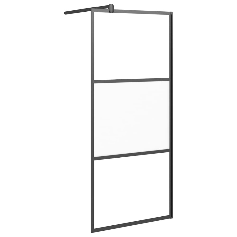 vidaXL paroi de douche à l'italienne 90x195 cm en verre de sécurité semi-givré noir
