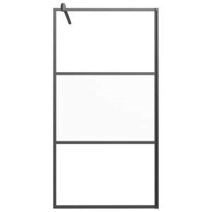 Duschwand für Walk-In Dusche 100x195cm ESG Halbmattiert Schwarz