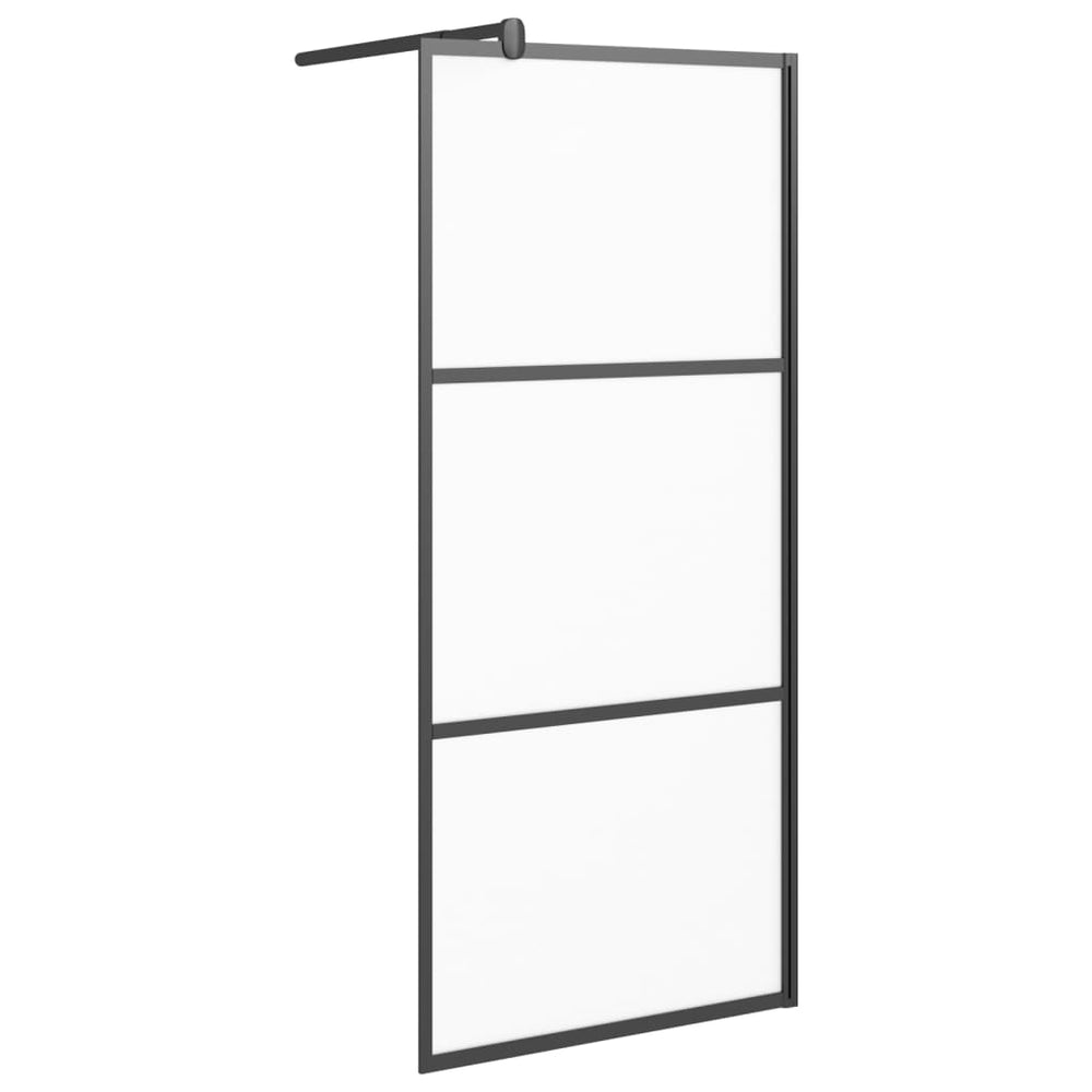 vidaXL Paroi de douche fixe 90x195 cm Verre de sécurité ESD Mat Noir