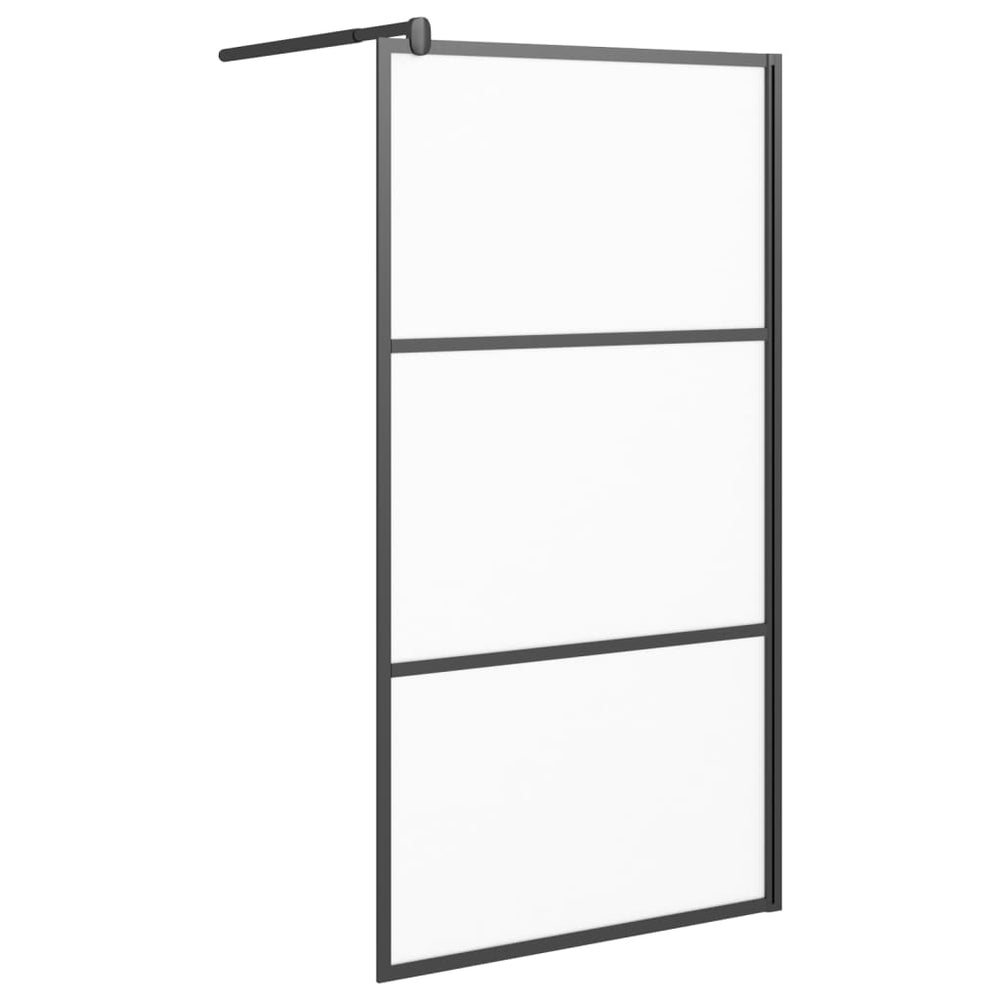 vidaXL Paroi de douche fixe 100x195 cm en verre de sécurité ESG dépoli noir