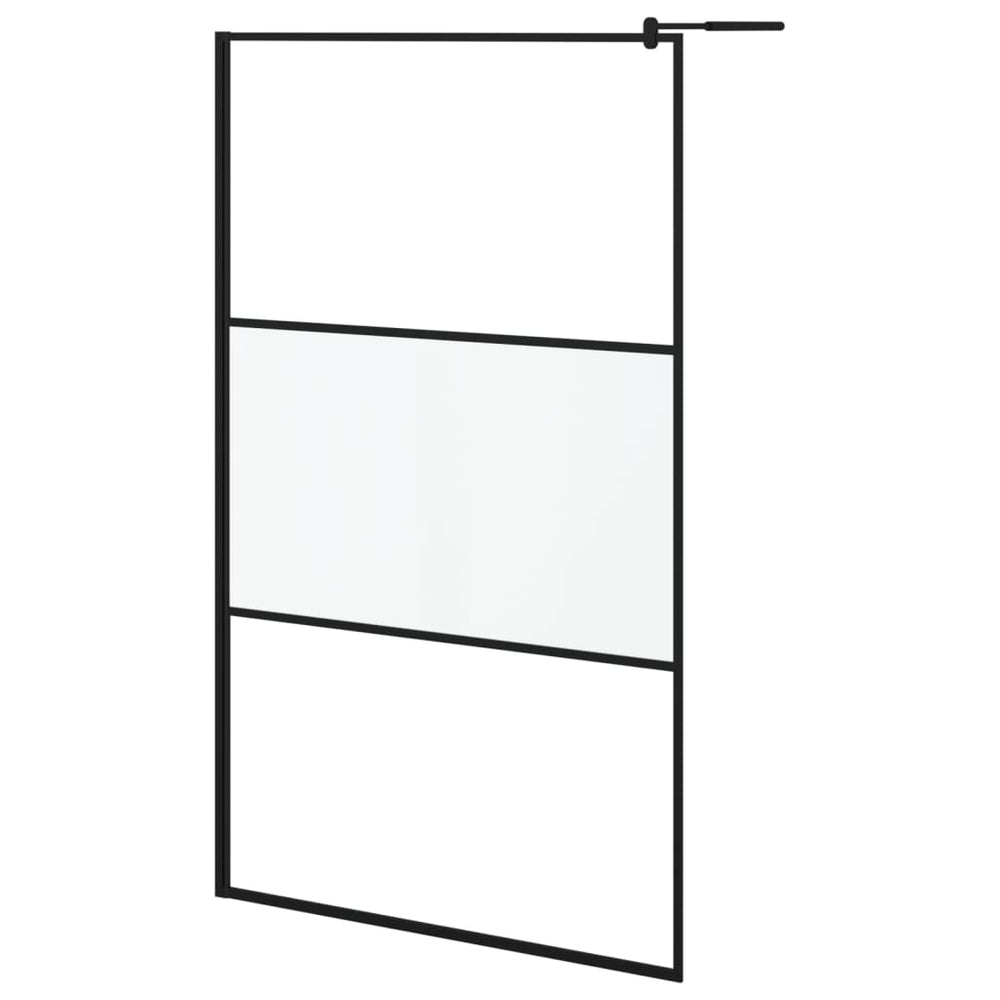 vidaXL Paroi de douche pour douche à l'italienne 115x195 cm ESG Noir mat