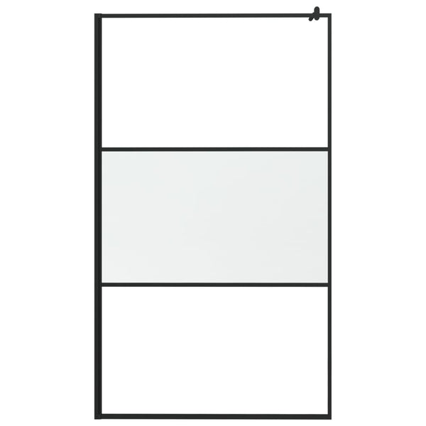 Duschwand für Walk-In Dusche 115x195 cm ESG Mattiert Schwarz