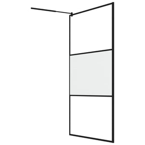 Duschwand für Walk-In Dusche 115x195 cm ESG Mattiert Schwarz