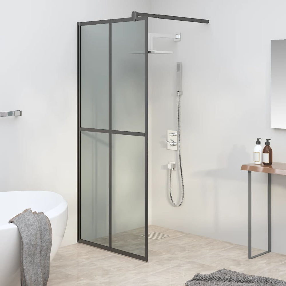 vidaXL Paroi de douche fixe 90x195 cm Verre de sécurité teinté