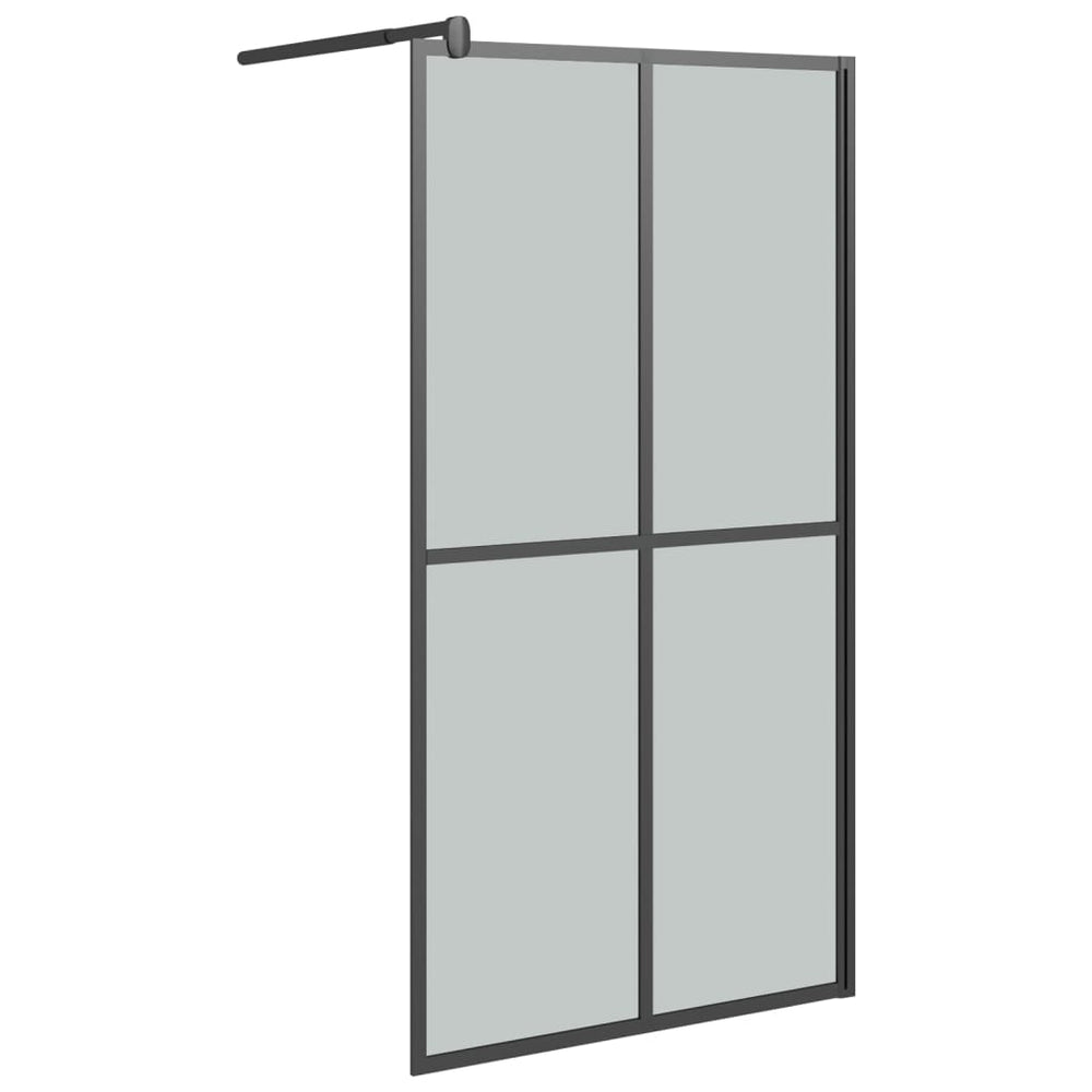 vidaXL Paroi de douche fixe 100x195 cm en verre de sécurité noir