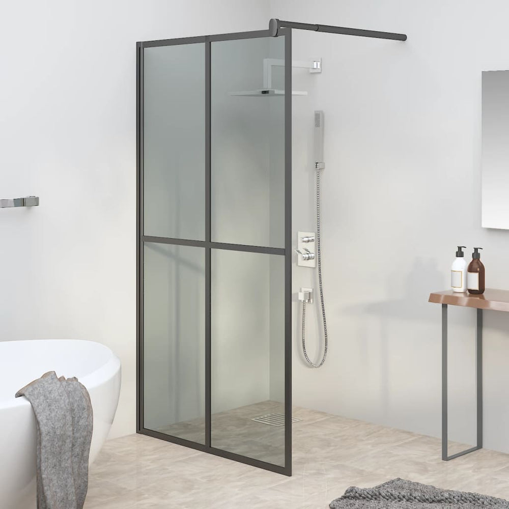 vidaXL Paroi de douche fixe 100x195 cm en verre de sécurité noir