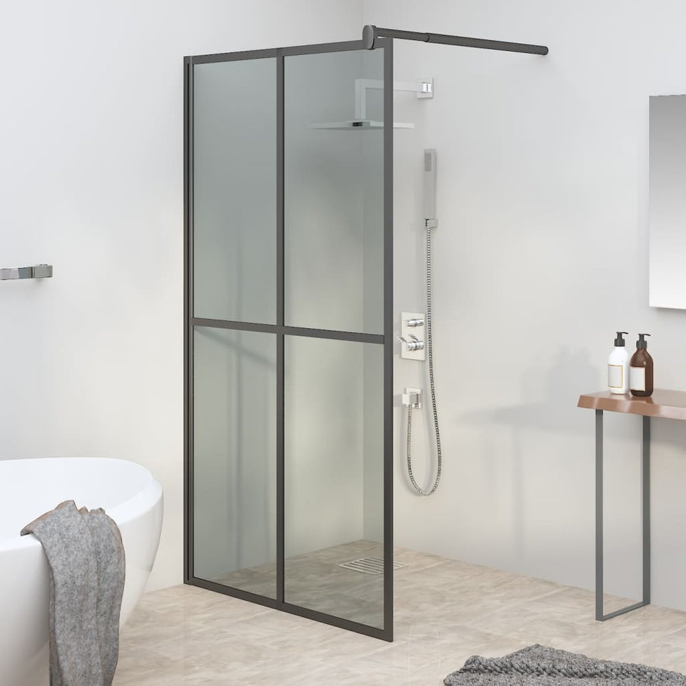 vidaXL Paroi de douche fixe 118x190 cm Verre de sécurité fumé