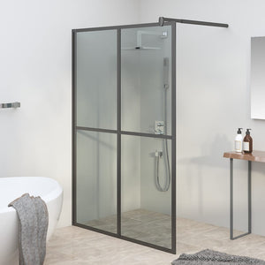 Duschwand für Walk-in Dusche 140x195 cm Dunkles Sicherheitsglas