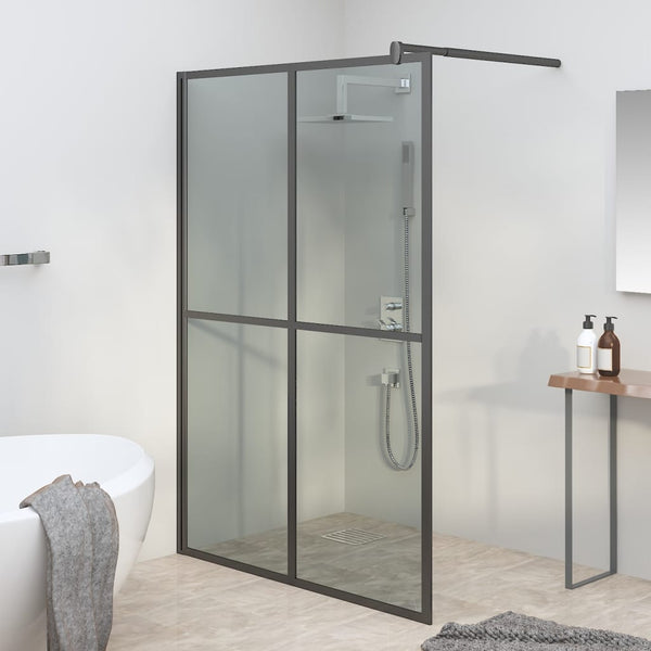 Duschwand für Walk-in Dusche 140x195 cm Dunkles Sicherheitsglas