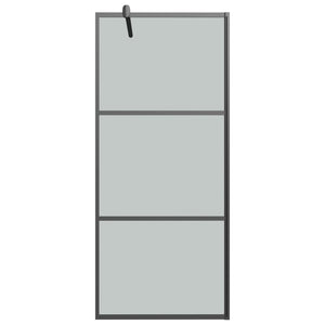 Duschwand für Walk-In Dusche 90x195 cm Dunkel ESG Glas Schwarz
