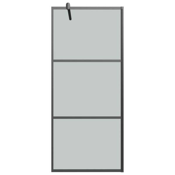 Duschwand für Walk-In Dusche 90x195 cm Dunkel ESG Glas Schwarz