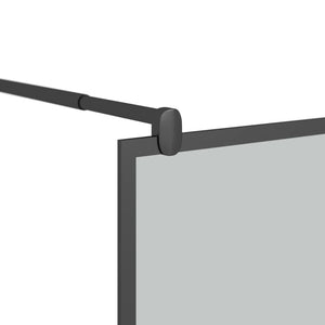 Duschwand für Walk-In Dusche 90x195 cm Dunkel ESG Glas Schwarz