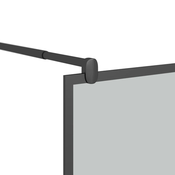 Duschwand für Walk-In Dusche 90x195 cm Dunkel ESG Glas Schwarz