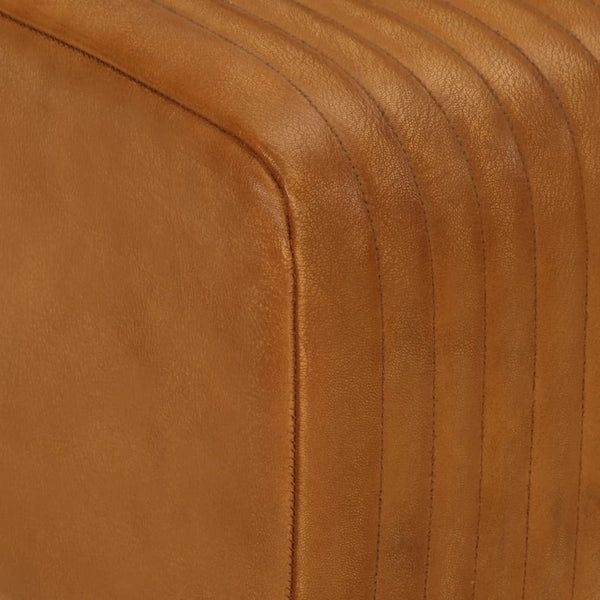 Echtleder Sitzbank Braun 107cm Mango Massivholz