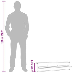 Weißer Handtuchhalter mit Ablage, 95 cm