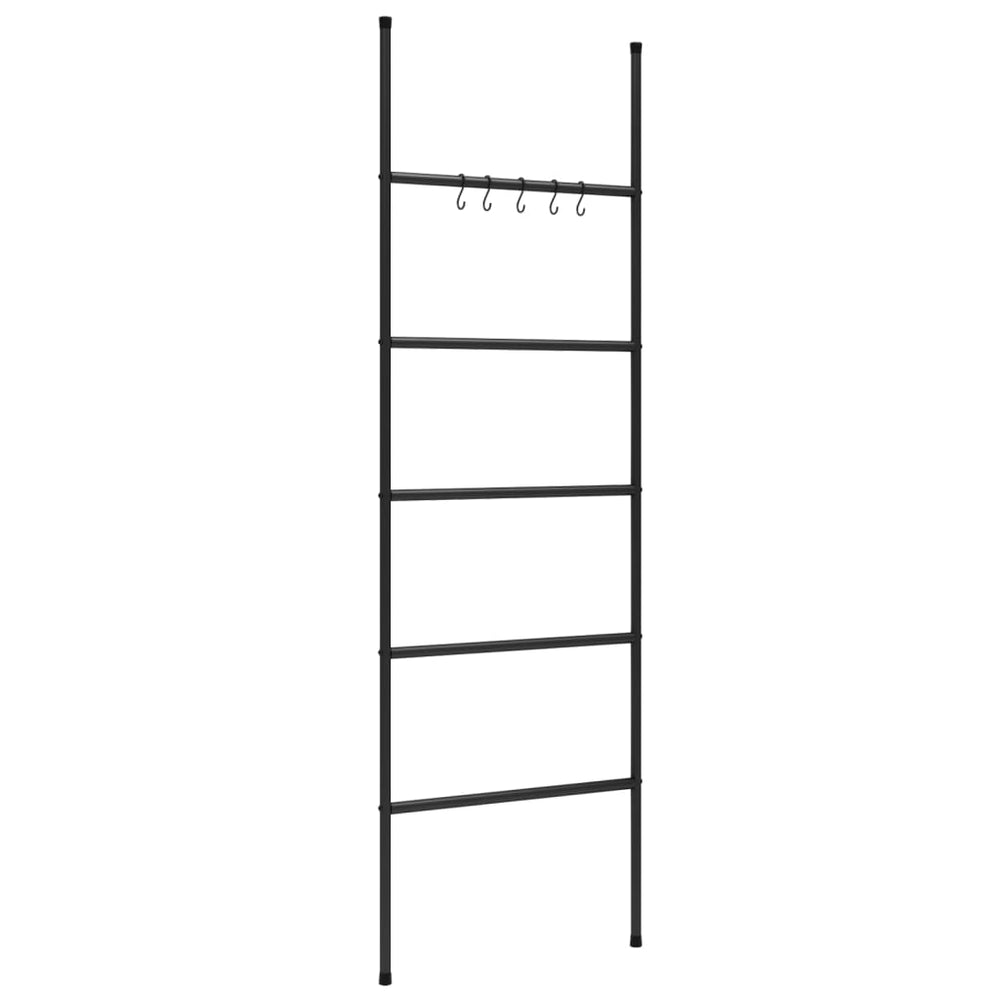 Schwarze Handtuchleiter mit 5 Ebenen