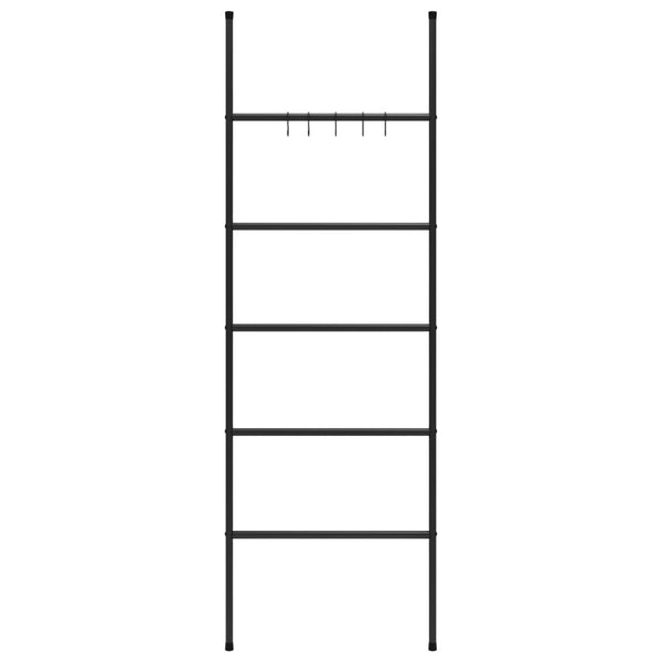 Schwarze Handtuchleiter mit 5 Ebenen