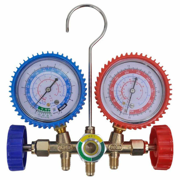 Vakuumpumpe mit 2-Wege-Verteiler-Manometer Set für Klimaanlagen
