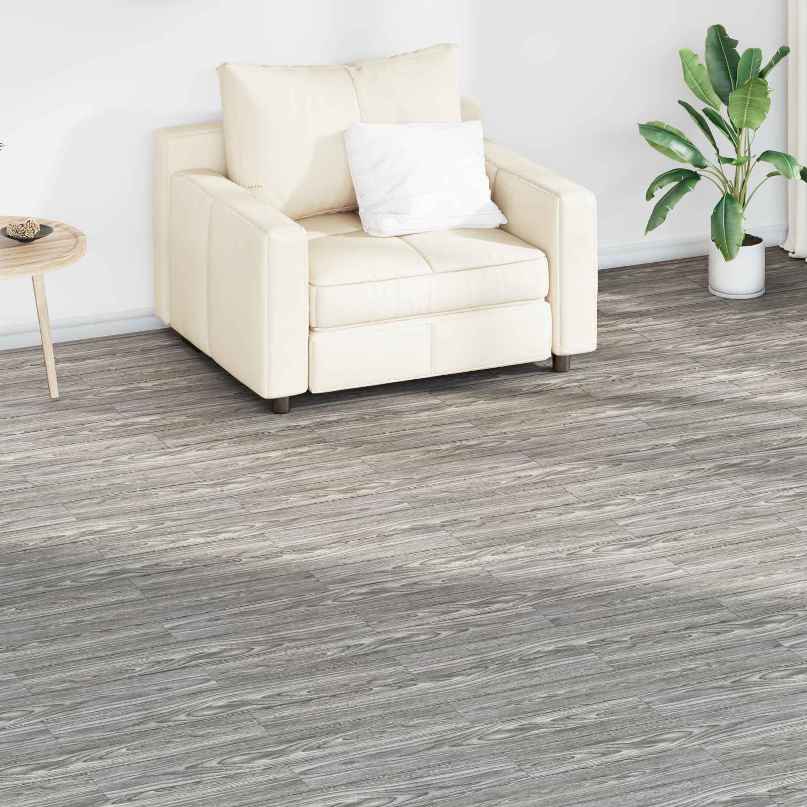 Dunkelgraue PVC-Bodenplanken, 18 Stk.