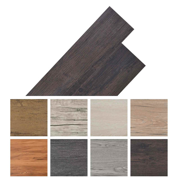 Dunkelbraune PVC Bodenplanken, 2,51 m²