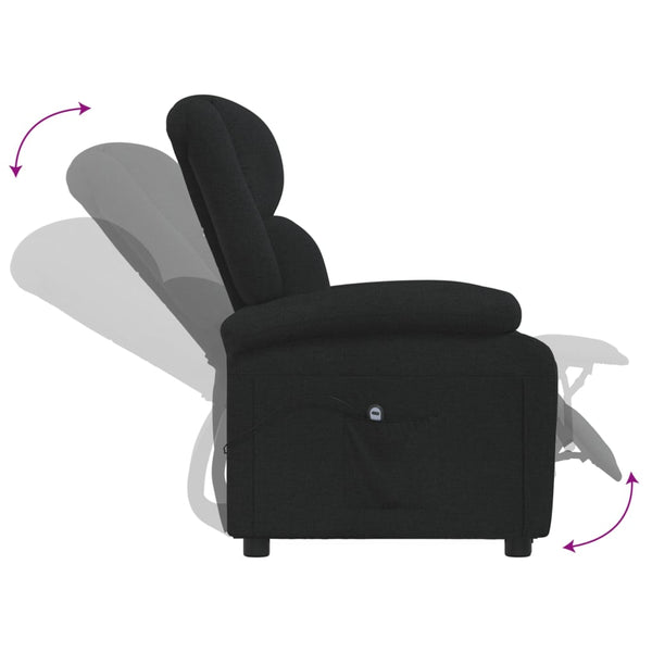 vidaXL Fauteuil relax électrique en tissu noir