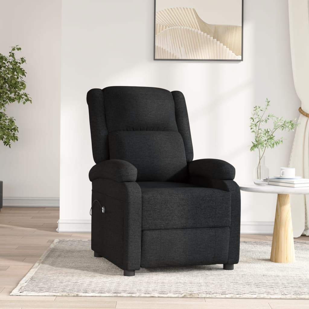 vidaXL Fauteuil relax électrique en tissu noir