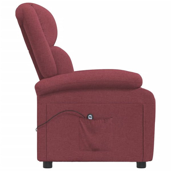 Relaxsessel Elektrisch Weinrot Stoff