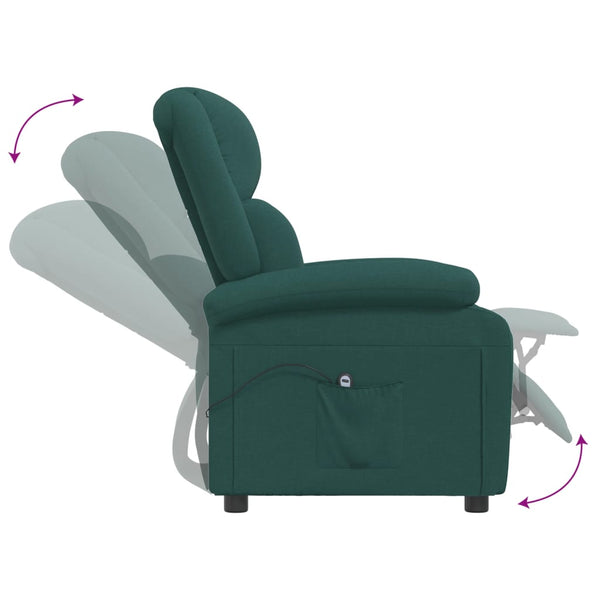 Relaxsessel Elektrisch Dunkelgrün Stoff