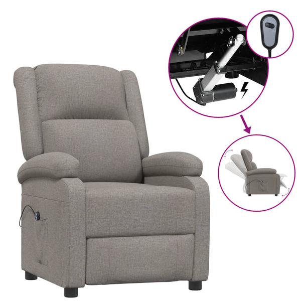 Relaxsessel Elektrisch Taupe Stoff