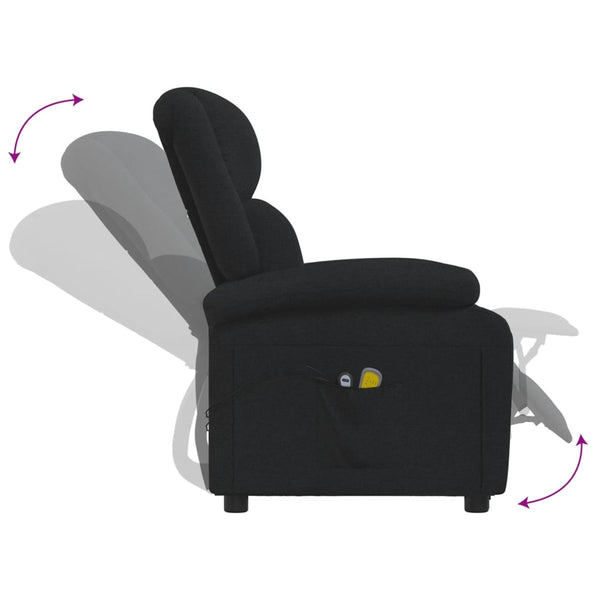 Massagesessel Elektrisch Schwarz Stoff