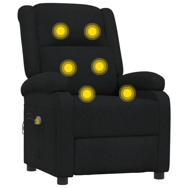 Massagesessel Elektrisch Schwarz Stoff