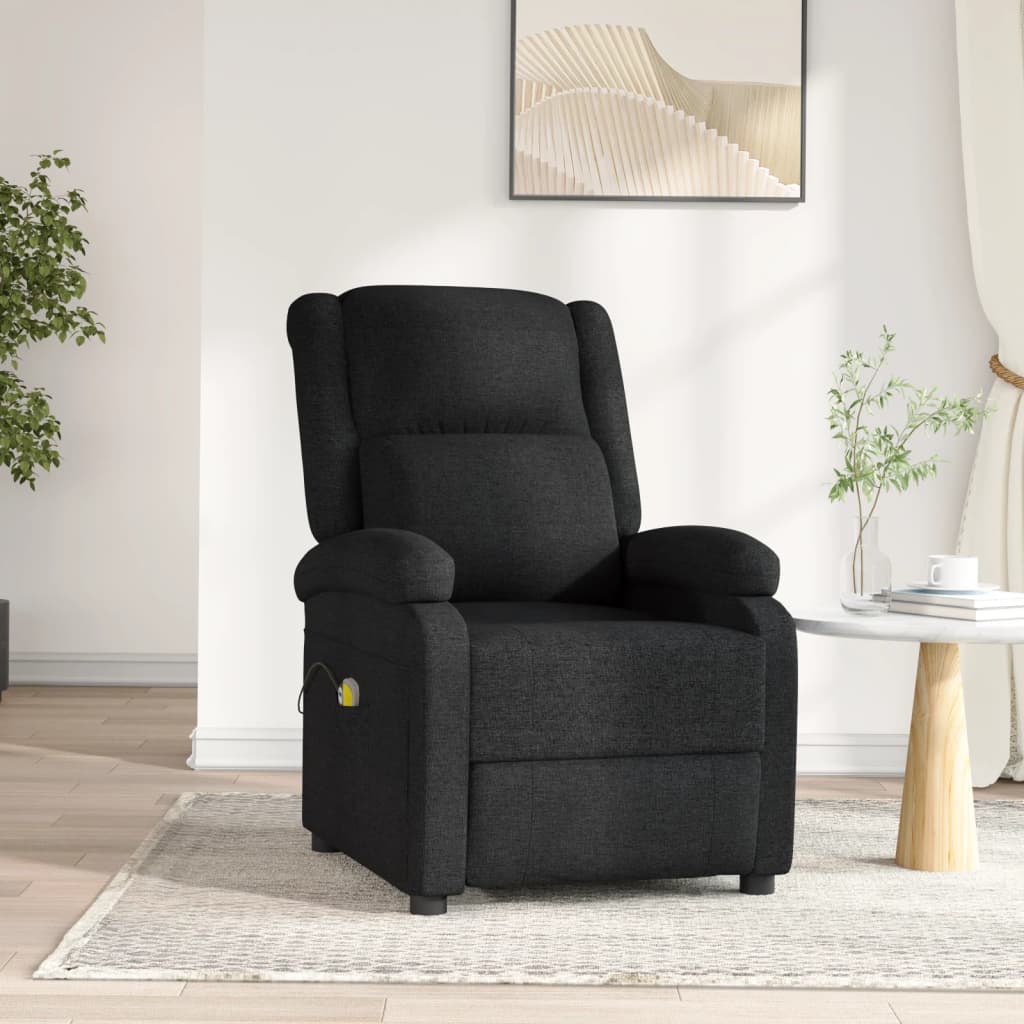Massagesessel Elektrisch Schwarz Stoff