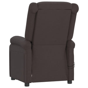 Massagesessel Elektrisch Dunkelbraun Stoff