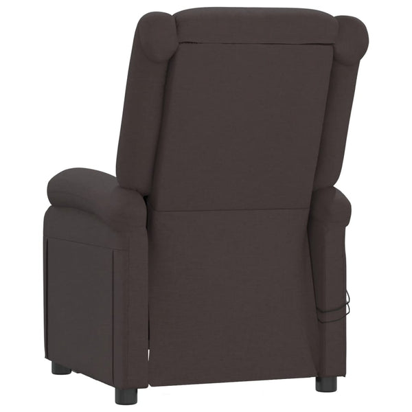Massagesessel Elektrisch Dunkelbraun Stoff