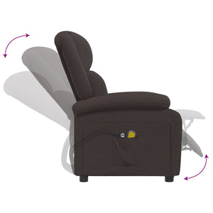 Massagesessel Elektrisch Dunkelbraun Stoff