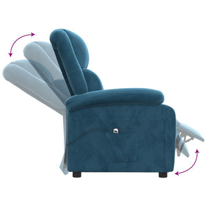Relaxsessel Elektrisch Blau Samt
